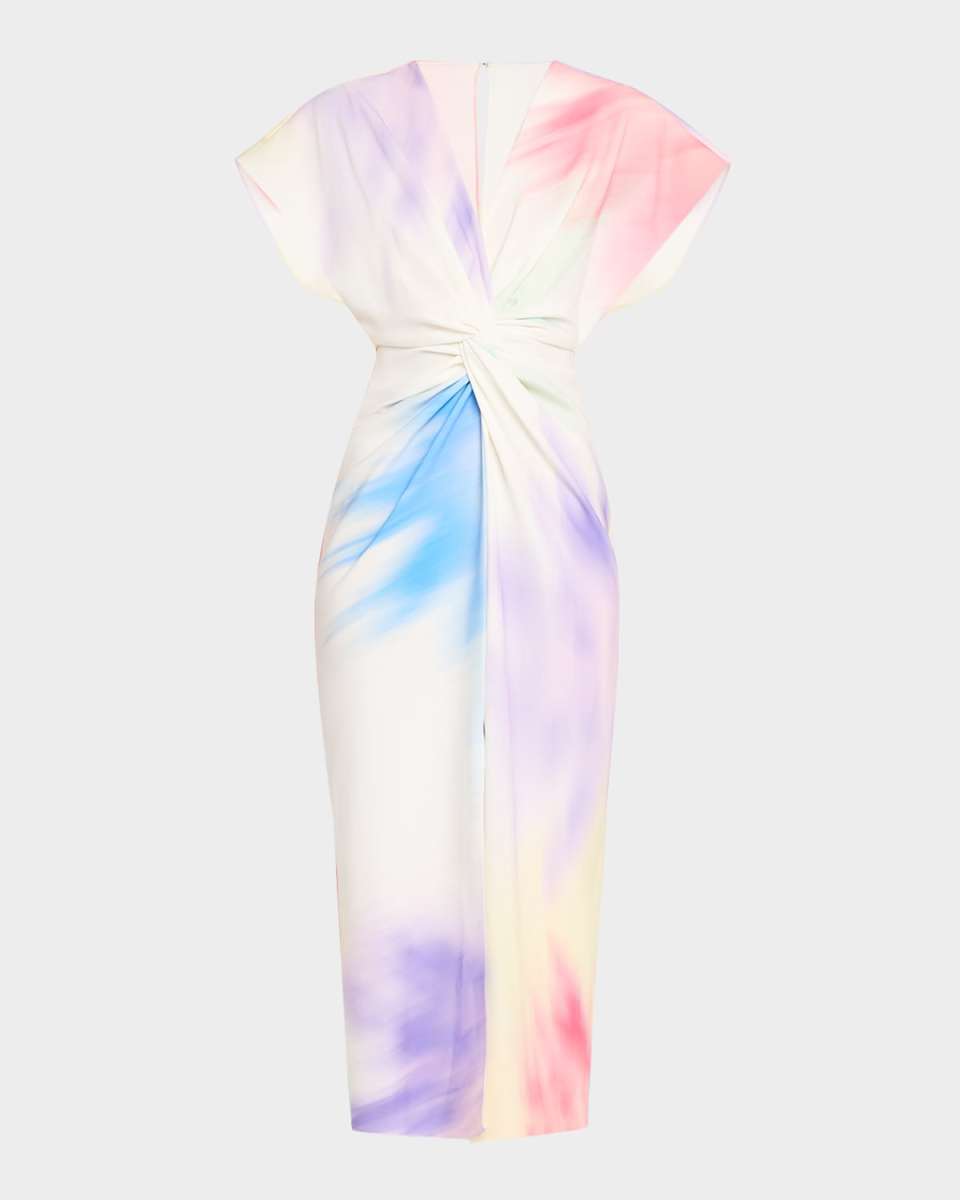 Jackie Twisted Short-Sleeve Midi Dress